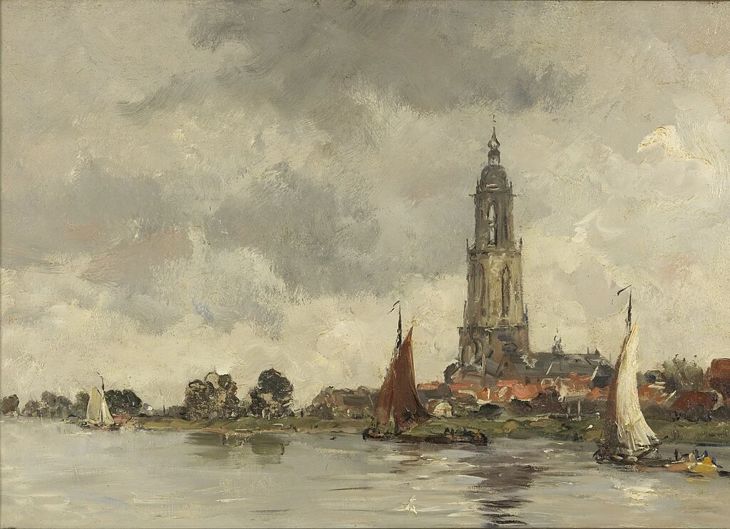 Vista sul Reno con la Torre Cunera a Rhenen - Rijksmuseum Twenthe